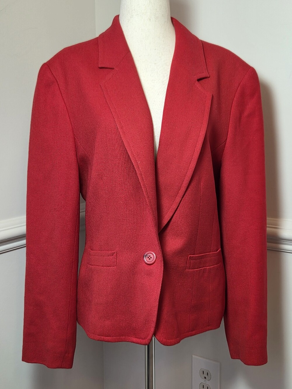 Vintage Pendleton Red Virgin Wool Blazer Womens 12 USA Made Preppy